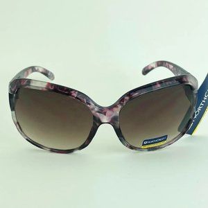SG00777 NORTHCREST Sunglasses For Women Gradient Wine White W/ Rhinestone